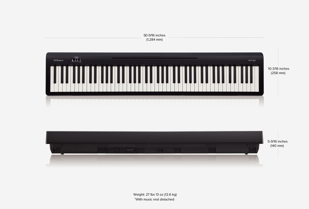 Roland FP-10 Stagepiano Set Abmessungen Instrument