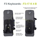 Fusion Keyboardtasche schwarz/grau, Innenmaße: 104,5 x 32 x 11 cm