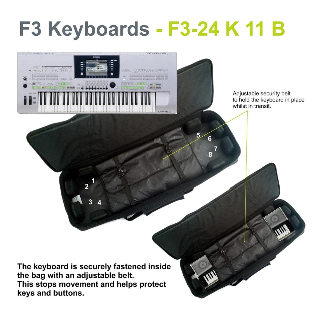 Fusion Keyboardtasche, schwarz/grau, Innenmaße: 1270 x 520 x 215 mm