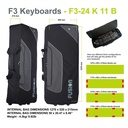 Fusion Keyboardtasche, schwarz/grau, Innenmaße: 1270 x 520 x 215 mm