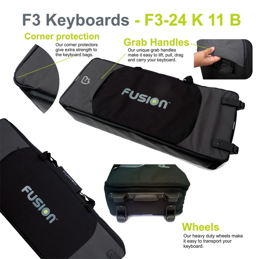Fusion Keyboardtasche, schwarz/grau, Innenmaße: 1270 x 520 x 215 mm