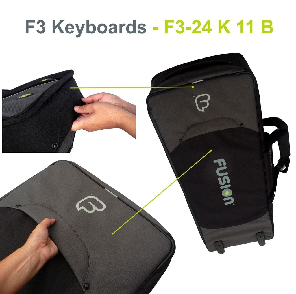 Fusion Keyboardtasche, schwarz/grau, Innenmaße: 1270 x 520 x 215 mm
