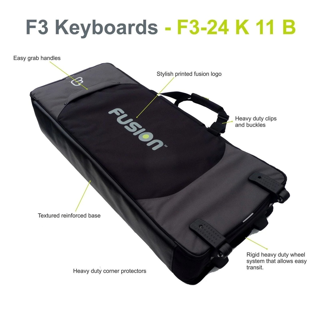 Fusion Keyboardtasche, schwarz/grau, Innenmaße: 1270 x 520 x 215 mm