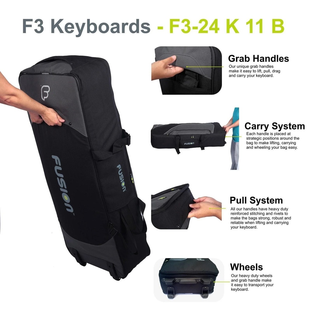 Fusion Keyboardtasche, schwarz/grau, Innenmaße: 1270 x 520 x 215 mm