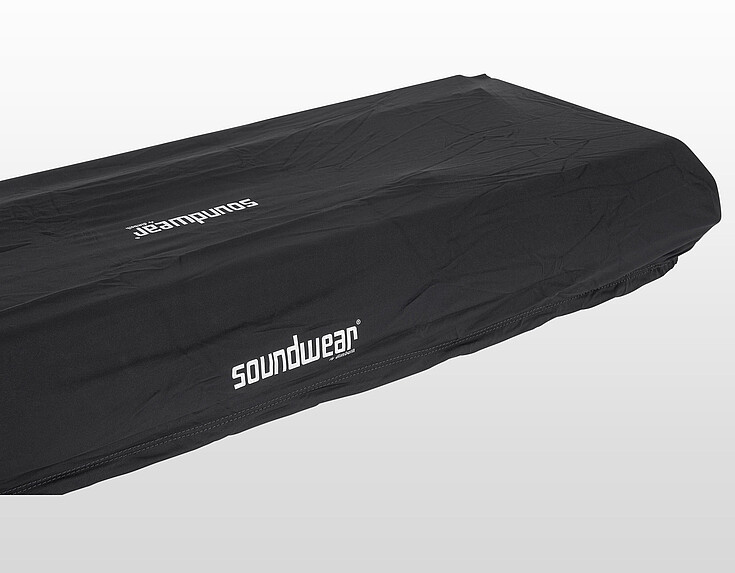Keyboardabdeckhaube schwarz, 125cm - 150cm, mit Band