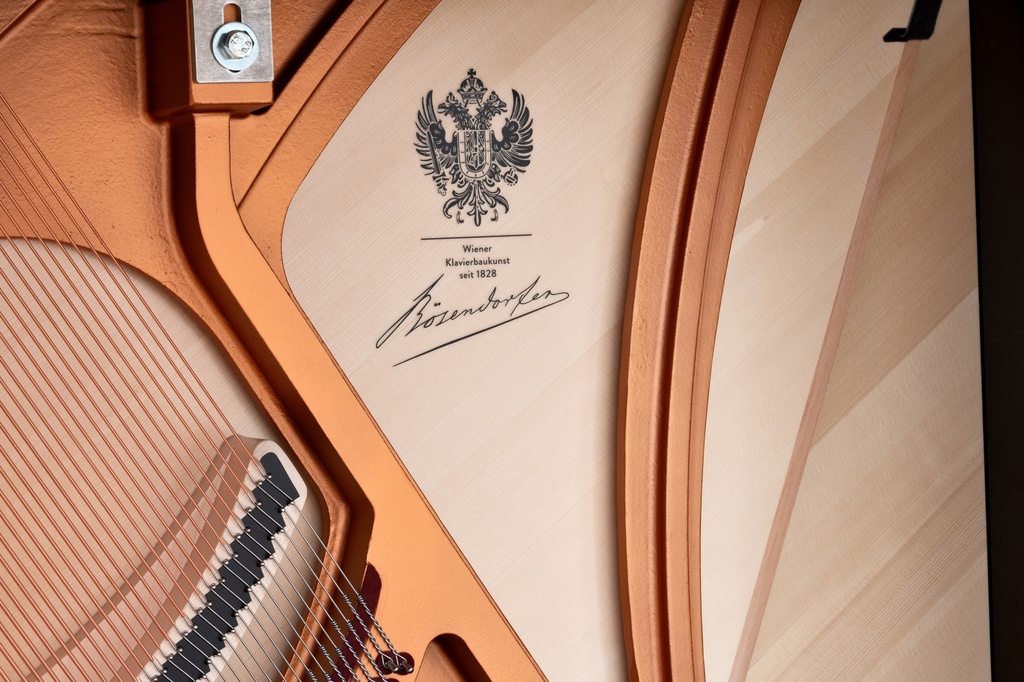 Bösendorfer Piano Grand Upright 130 Detailansicht Rahmen und Logo