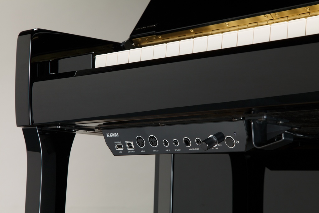Kawai Piano K-200 mit Resonanzbodenlautsprecher, schwarz poliert