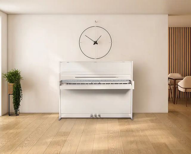 Schimmel Piano E116 Modern Weiß poliert