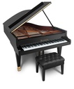 Bösendorfer Salonflügel Grand Piano 214VC Ansicht gedreht mit optionaler Klavierbank