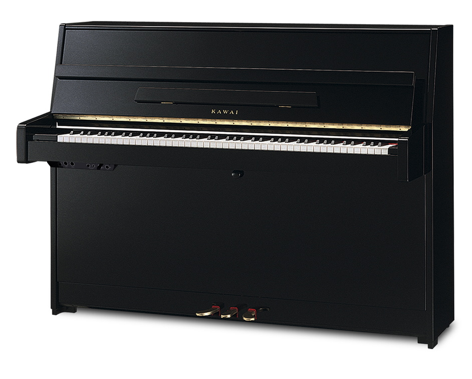 Kawai Piano K-15 mit Stummschaltung ATX-L, schwarz poliert