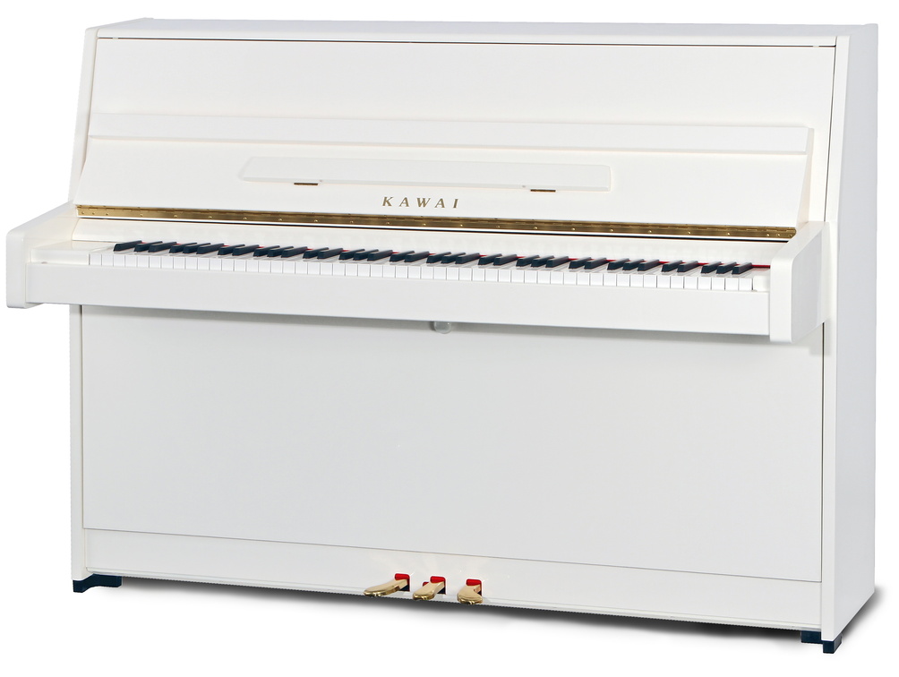 Kawai Piano K-15 mit Stummschaltung ATX-L, weiß poliert