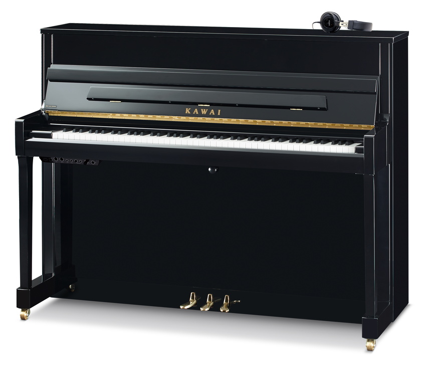 Kawai Piano K-200 mit Stummschaltung ATX-4, schwarz poliert
