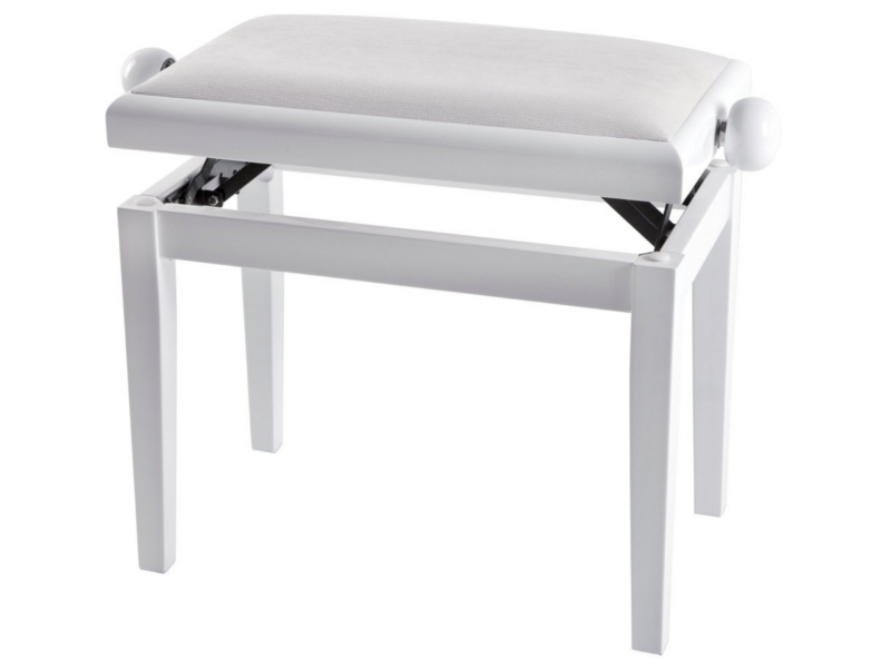 Klavierbank weiß matt, höhenverstellbar