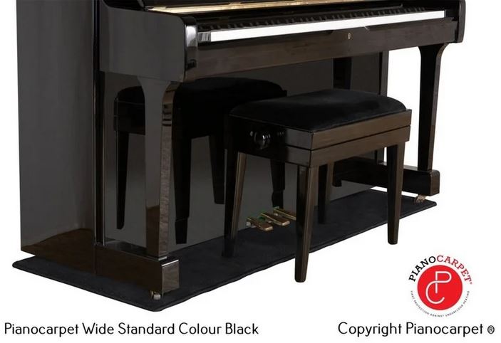 Schutzteppich bei Fußbodenheizung für Pianos, breit, schwarz
