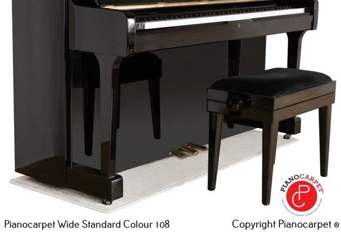 Schutzteppich bei Fußbodenheizung für Pianos, breit, weiß