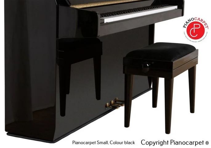 Schutzteppich bei Fußbodenheizung für Pianos, schmal, schwarz