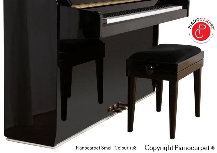 Schutzteppich bei Fußbodenheizung für Pianos, schmal, weiß