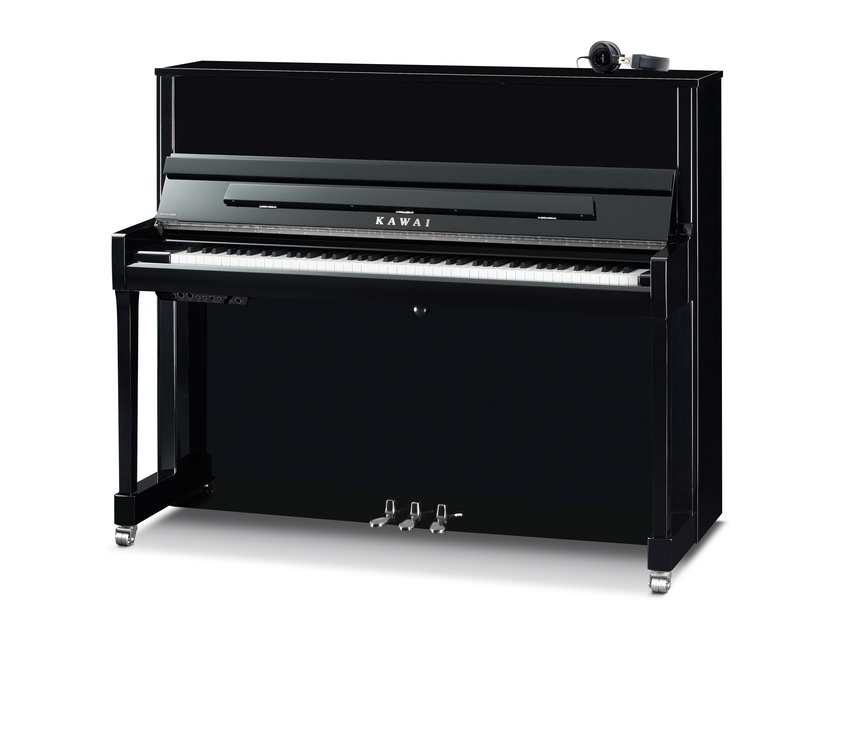 Kawai Piano K-300 mit Stummschaltung ATX-4, schwarz poliert Chrom