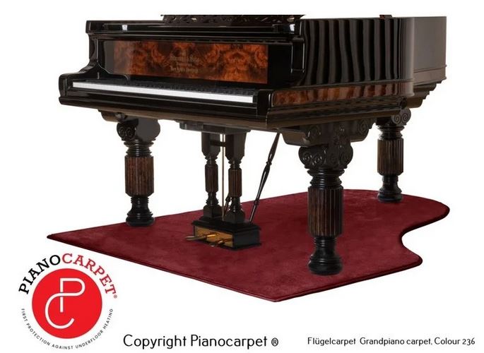 Schutzteppich bei Fußbodenheizung für Flügel 150x186 cm, rot
